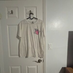 White Graphic T-Shirt with Heart Design